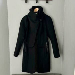 Soia & Kyo Double Collar Wool Blend Slim Fit Fitted Coat